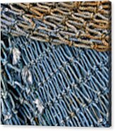 Blue Fishing Net Detail Acrylic Print