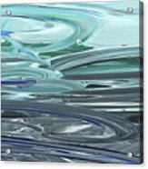 Blue Gray Brush Strokes Abstract Art For Interior Decor Vi Acrylic Print