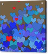 Blue Hearts Acrylic Print