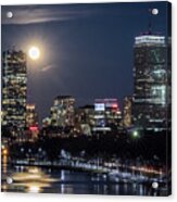 Blue Moon Over Boston Acrylic Print