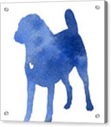 Blue Puggle Watercolor Painting Acrylic Print