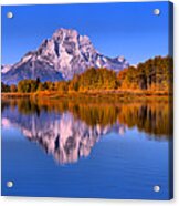 Blue Reflections At Oxbow Bend Acrylic Print