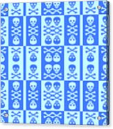 Blue Skull And Crossbones Pattern Acrylic Print