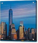 Blue Sunset At The World Trade Center Acrylic Print