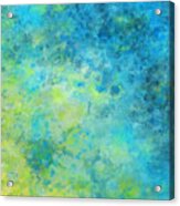 Blue Yellow Abstract Beach Fizz Acrylic Print by Michelle Wrighton