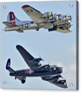 Boeing B-17g Flying Fortress And Avro Lancaster Acrylic Print