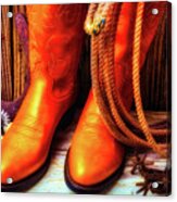 Boots Rpoe And Spurs Acrylic Print