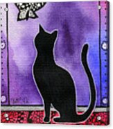 Borboleta - Black Cat Card Acrylic Print
