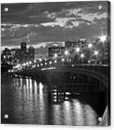 Boston Blue Hour Black And White Acrylic Print