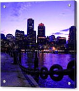 Boston Waterfront At Twilight Acrylic Print