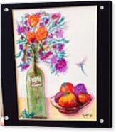 Bottle And Fruit Acrylic Print