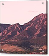 Boulder Colorado Flatirons 1st Light Panorama Acrylic Print