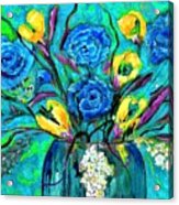 Bouquet In The Spirit Of Vincent Van Gogh By Lisa Kaiser Acrylic Print