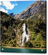 Bowen Falls Milford Sound New Zealand Acrylic Print