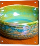 Bowl With Green Variegated Glaze Acrylic Print