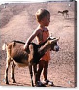 Boy And A Goat Acrylic Print