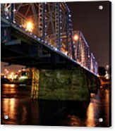 Bridge Lights Over The Grand River Acrylic Print
