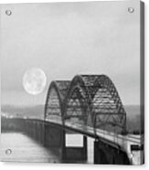 Bridge With Moon Acrylic Print