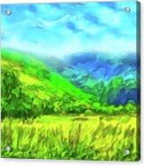 Bright Green Meadow - Marin California Acrylic Print