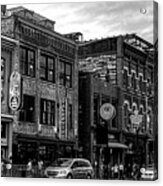 Broadway Street Nashville Tennessee In Black And White Acrylic Print