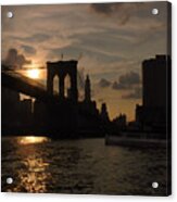 Brooklyn Bridge - Sunset Acrylic Print