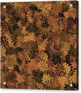 Brown Floral Pattern Acrylic Print
