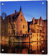 Bruges Architecture At Blue Hour Acrylic Print