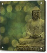 Buddha Light Gold Acrylic Print
