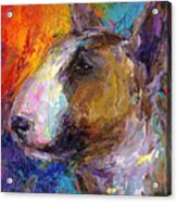 Bull Terrier Dog Painting Acrylic Print