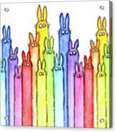 Bunny Rainbow Pattern Acrylic Print