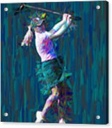 Buter University Golfer Painted Jp Acrylic Print