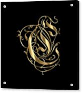 C Ornamental Letter Gold Typography Acrylic Print