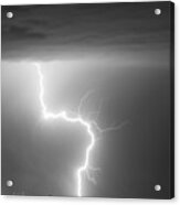C2g Lightning Strike In Black And White Acrylic Print