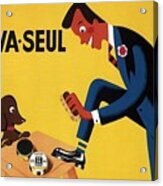 Ca Va Seul - Man Polishing Shoes - Vintage Advertising Poster Acrylic Print
