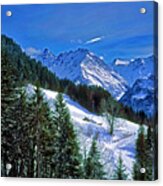 Cabin In The Alps Switzerland, Ski Acrylic Print