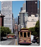 Cable Cars Crossing In San Francisco Acrylic Print