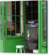 Cafe In Green Acrylic Print