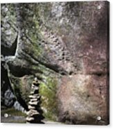 Cairn Rock Stack At Jones Gap State Park Acrylic Print