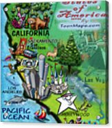 California Fun Map Acrylic Print