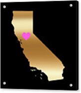 California Love On Black Background Acrylic Print