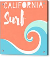 California Surf- Art By Linda Woods Acrylic Print