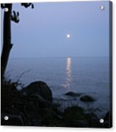 Calm Lake And Moon Acrylic Print