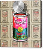 Campbell's Soup Revisited - Pink And Green Acrylic Print