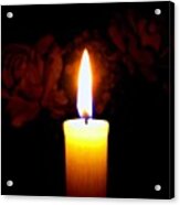 Candlelight And Roses Acrylic Print