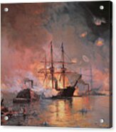 Capture Of New Orleans By Union Flag Officer David G Farragut Acrylic Print