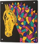 Carnival Stained Glass Tribal Horse Acrylic Print