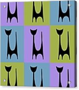 Cat 1 Purple Green And Blue Acrylic Print