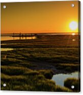 Cedar Beach Golden Sunset Acrylic Print