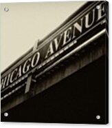Chicago Avenue In Sepia Acrylic Print