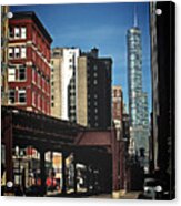 Chicago L Between The Walls Acrylic Print